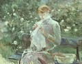 Young Woman Sewing in a Garden Berthe Morisot